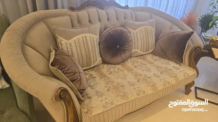  3 طقم كنب زان دانلوب نخب اول فاخر 9 مقاعد كاش فقط