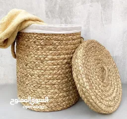  1 Nobbys Golden Grass Natural Laundry Basket with Lid - 45 Litres,paddy stubble