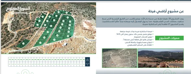  1 امتلك دونم أرض في فرخة – سلفيت بإطلالة غربية جنوبية خلابة وطابو فلسطيني - A