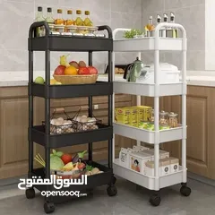  2 عربة أدوات المطبخ المتدحرجة   منظم تخزين متعدد الوظائف مع مقبض وعجلتين قابلتين للقفل للمطبخ والحمام