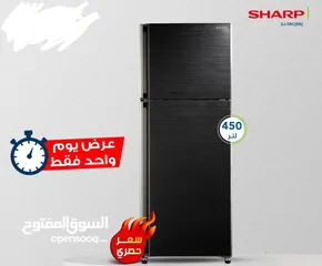  14 ثلاجه شارب لون اسود مميز 450 ليتر بسعر حرق