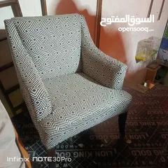  6 كرسي كوفي شوب عدد ثمانيه خشب زان قماش ذات جوده عاليه خشب زان كامل