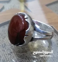  3 للبيع خاتم بحريني فضة ثكيلة الحجر عقيق يماني أصلي