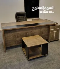  20 مكتب مدير +جانبية +ادراج +طاولة قهوة هديه والتوصيل مجاني متوفر عدة الوان وموديلات حسب الطلب