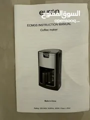  11 ‎ ماكينة صنع القهوة يورون 900 واط لون اسود Euron 900 Watts 3-1 Designer Coffee Maker, Black