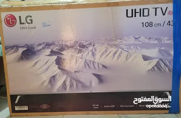  3 LG UHD 4K LED 43 inch (made in Korea)/كوريا صنعت التلفاز