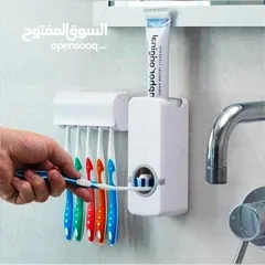  1 مكبس معجون الاسنان + حماله فراشي اسنان حمالة