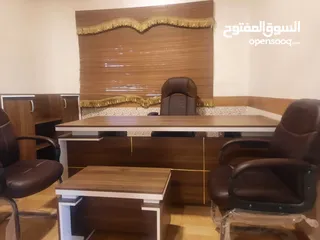  7 طقم مكتب مدير قياس2م مع خزانة خلفية وجانبية وطاولة قهوة توصيل مجاني