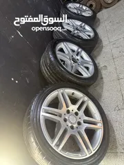  5 جنط مرسيدس w204 AMG  جنط بحالة ممتازه لا كسور ولا خشوط بحالة ممتازه حجم جنط 17 امامي رفيع خلفي عريض
