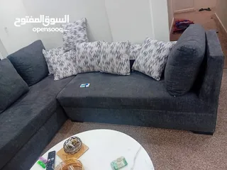  1 طقم كورنر ثقيل خشب سويد شبه جديد