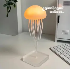  5 تيبل لامب جيلي ليد قنديل البحر  مصباح LED على شكل قنديل البحر الراقص إضاءة ليلية هادئة وملونة ت