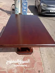  5 طاولة سفرة مع 6 كراسي خشب زان صلد بحال ممتاز جدا