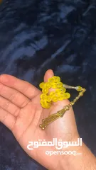  4 مسباح سبحة حجر الون اصفر و احمر   فقطط او العرض الثنتين