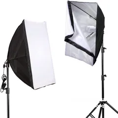  6 سوفت بوكس اضاءة مستمرة مع ستاند كما هو موضح بالصور Continuous SoftBox Lighting