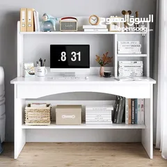  6 مكتب دراسي كامل متكامل مكتب مثالي مع سطح مكتب واسع خشب مقاوم للخدوش وسهل التنظيف والتركيب