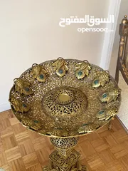  2 A tall brass fruit bowl