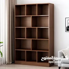  1 مكتبة خشب مقسمه  تتوفر بقياسين