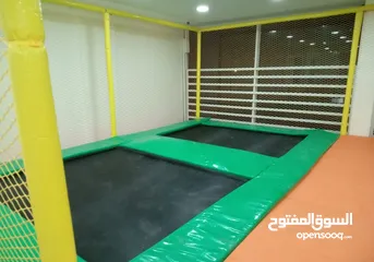  3 تفصيل قماش وجلد ترامبولين على المقاس المطلوب مع حلقات وزنبركات وواقي ومتوفر إكسسوارات مدن الالعاب