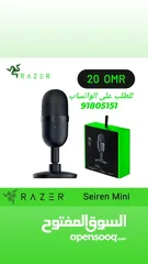  1 ميكرفون من شركة RAZER لون أسود