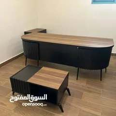  3 مكتب اداري 160*80 مع جانبية وطاولة وسط تفصيل خشب مستورد بسعر المنصع واعلى جودة وأقل الاسعار