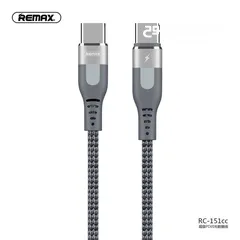  1 Super PD fast Charging Cable Type-C to Type-C RC-151cc Silver