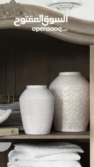  3 مزهرية سيراميك منقوشة فاخرة Tile Embossed Ceramic Vase