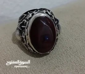  1 البيع خاتم فضه خاتم راهي حجر عقيق يمني