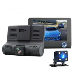  1 كاميرا سيارة أمامية وخلفية وداخليه 3×1 VIDEO CAR DVR FULL HD 1080P  شاشة لمس حجم 4 بوصة HD