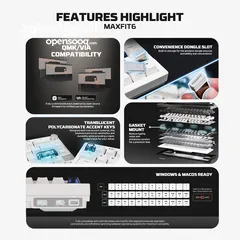  5 FANTECH MK920 MAXFIT6 Wireless Mechanical Gaming Keyboard - White (ARGB TRI-MODE CONNECTION) كيبورد