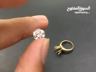  5 6 carat diamond ring with gold plated body