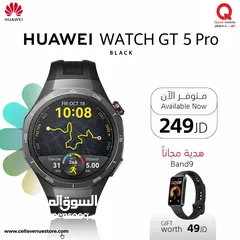  1 HUAWEI WATCH GT5 PRO ( 46MM ) BLACK NEW /// ساعه هواوي جي تي 5 الجديده برو حجم 46 مم اسود الجديده