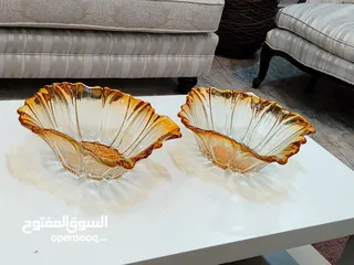  1 زجاجية عتيقة من إنديانا، مكون من 2 قطع، مزين بنقشة زهور القطيفة
