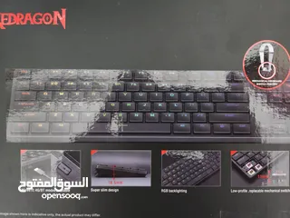  1 REDRAGON wireless gaming keyboard كيبورد لاسلكي RGB