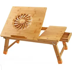  4 Bamboo Laptop Table cooling stand ستاند لابتوب طاولة متنقلة اللابتوبات او القراءة خشب بامبو