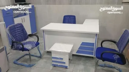  23 مكتب اداري قياس مترين مع جانبية وطاولة وادراج شامل التوصيل