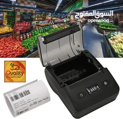  1 طابعات فواتير حراريه وليبل وستيكرات بلوتوث +USB محموله  حجم 80ملم وحجم 58ملم نظامTSC دقه في الطباعه