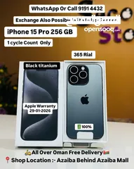  1 iPhone 15 Pro 256 GB - one cycle count only- Good Working- Black Titanium