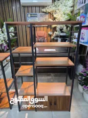  3 ستاند  خشب وحديد – مع خزانة هيكل حديد قوي وثابت