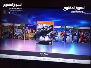  9 اكس بوكس 360 معدل وعلبه 70 لعبة بكاميرا و3 دراعات xbox