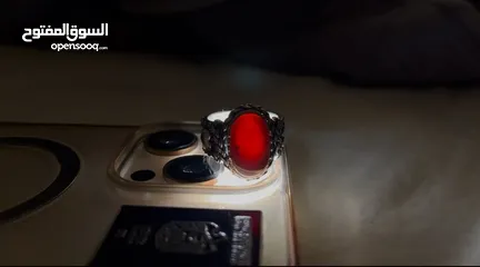  4 عقيق يماني مصور قلب صياغه الوليف