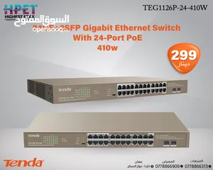  1 Tenda TEG1126P-24-410W محول 24GE+2SFP Gigabit Ethernet Switch with 24-Port PoE