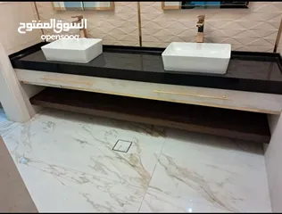  11 تفصيل مغاسل واسطح مطابخ وكاونتر استقبال وتلبيس اعمدة رخام صناعي مغسله اكريليك corian بورسلان كوارتز