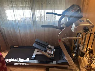  1 جهاز مشي treadmill مع جهاز خطوات  steps مع جهاز تخسيس بحالة شبه جديدة و لم يستخدم