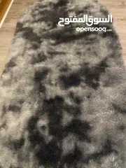  1 سجادة فرو رصاصية