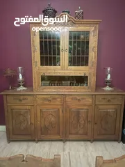  6 خزانة طعام مصنوعة من خشب التيك. مصممة يدويًا Beautiful handcrafted teak wood dining dresser cabinet