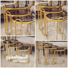  1 طاولة سيرفس 3 احجام بسعر مغري داخل الرمثا  طول 50 سم 45 سم 40 سم  دهان مصري نخب اول بتشطيب ممتاز