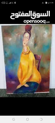  29 لوحات  رسم زيتي.. وتطريز