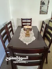  4 طاولة سفرة خشب زان بحالة ممتازة