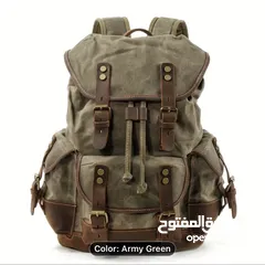  3 Vintage-Inspired Brown Leather Backpack with Zipper Closure - Durable Canvas,