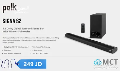  1 استمتع بتجربة صوت سينمائي لا تُضاهى مع أنظمة السينما الاحترافية Polk Professional Sound Bar